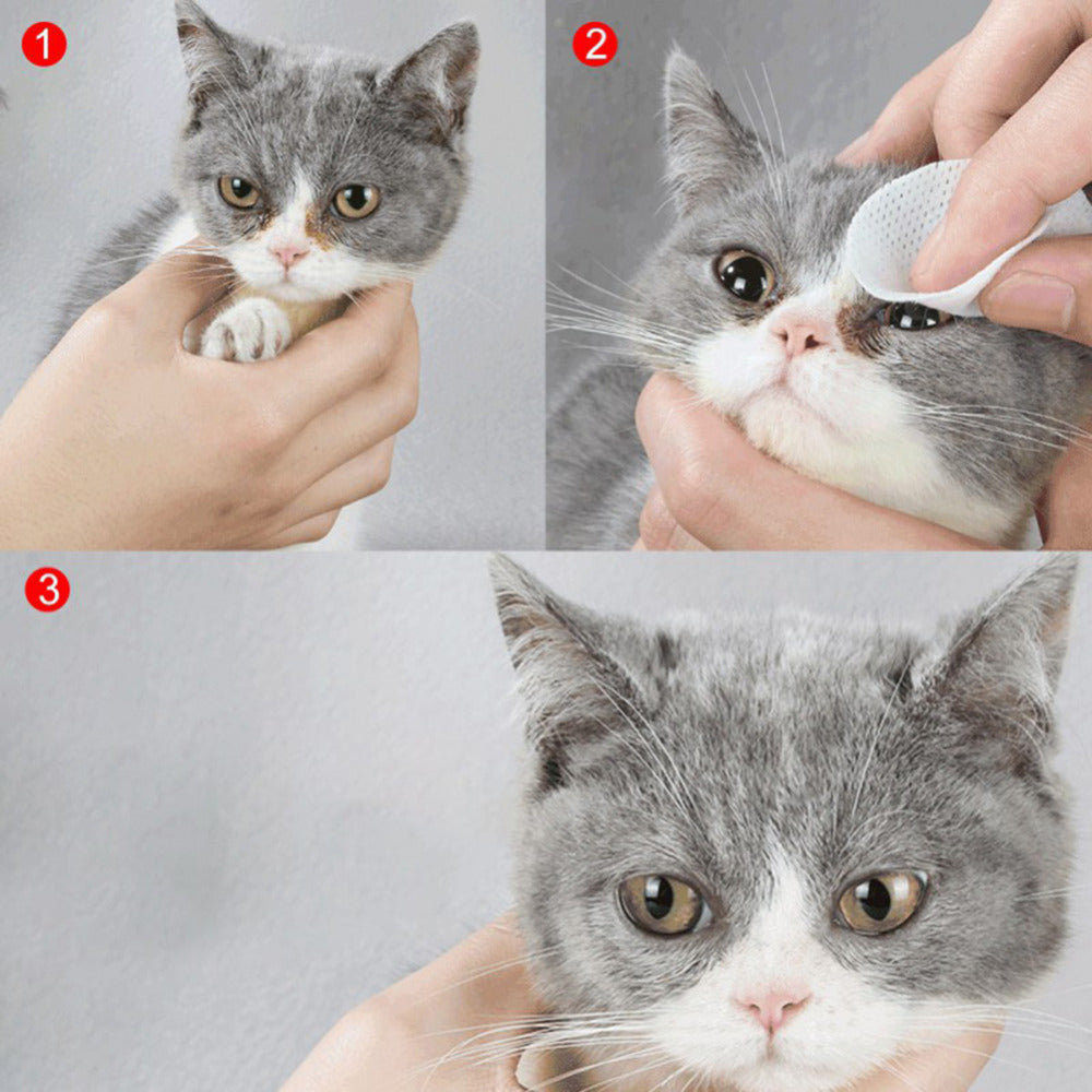 Gentle Pet Eye Cleaning Wipes for Dogs and Cats, Tear Stain Remover,