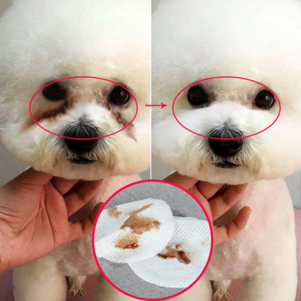 Gentle Pet Eye Cleaning Wipes for Dogs and Cats, Tear Stain Remover,