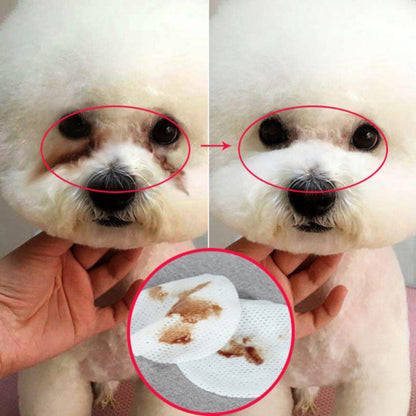 Gentle Pet Eye Cleaning Wipes for Dogs and Cats, Tear Stain Remover,